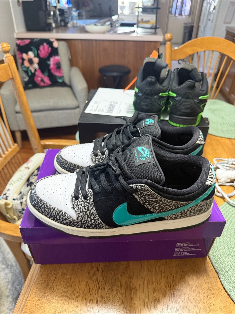 Sb dunk Atmosphere gray in Black/Teal/Cement Print